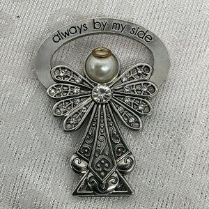 Always By My Side‎ Angel w/ kick stand faux Pearl & Rhinestones By Alexas Angels
